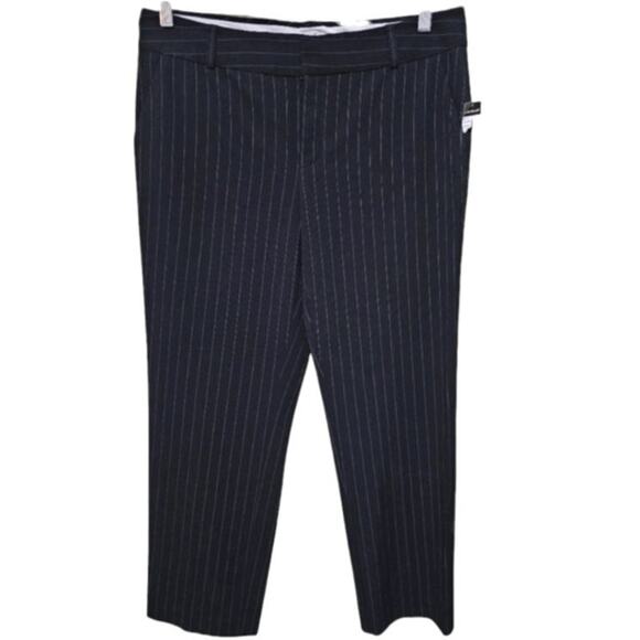 Norma Karmali Pinstripe Black Straight Leg Dress Pants Women's Sz 10 NWT Career - Picture 2 of 6